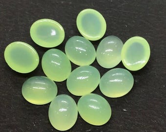 AAA+ Grüner Prehnit Chalcedon Oval Cabochon: Edelstein (5 x 7 mm bis 20 x 30 mm)
