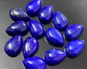 Lapislázuli natural agradable, cabujón en forma de pera, parte posterior plana, gema suelta calibrada, de 3 x 5 mm a 20 x 30 mm para la fabricación de joyas.