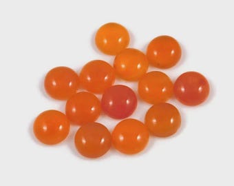 Natural Carnelian Round Cabochon: Calibrated Loose Gemstone, Jewelry Making (3mm-20mm)
