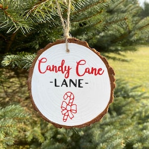 Candy Cane Lane Wooden Ornament