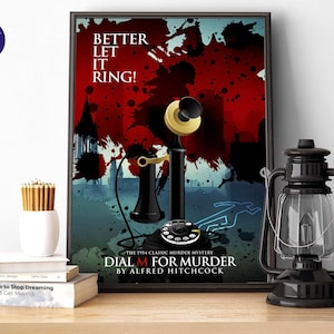 Wähle M für Murder - Hitchcock inspiriertes Design - A4/A3 Drucke, Grußkarte, gerahmter Druck, Buchcover, Poster, Film, Film, Murder, Krimi
