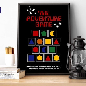 The Puzzle - The Adventure Game - A4/A3-afdruk, wenskaart, ingelijste afdruk, poster, Planet Arg, Drogna, tijdreizigers, tv uit de jaren 80, retro,