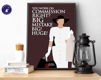 Pretty Woman Inspired - Shopping Scene - A4/A3 Print, Greetings Card, Framed Print, 90s Film, Movie, Minimalist, Vivian, Edward, Prince