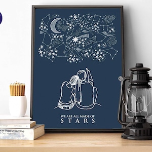 We Are All Made of Stars - Grußkarten, Drucke, gerahmte Drucke, Karten, Wandkunst, Liebe, Zitate, Sterne, Astrologie, Nachthimmel