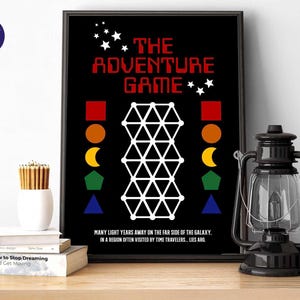 The Vortex - The Adventure Game - A4/A3-print, wenskaart, ingelijste print, poster, Planet Arg, Drogna, tijdreizigers, tv uit de jaren 80, retro,