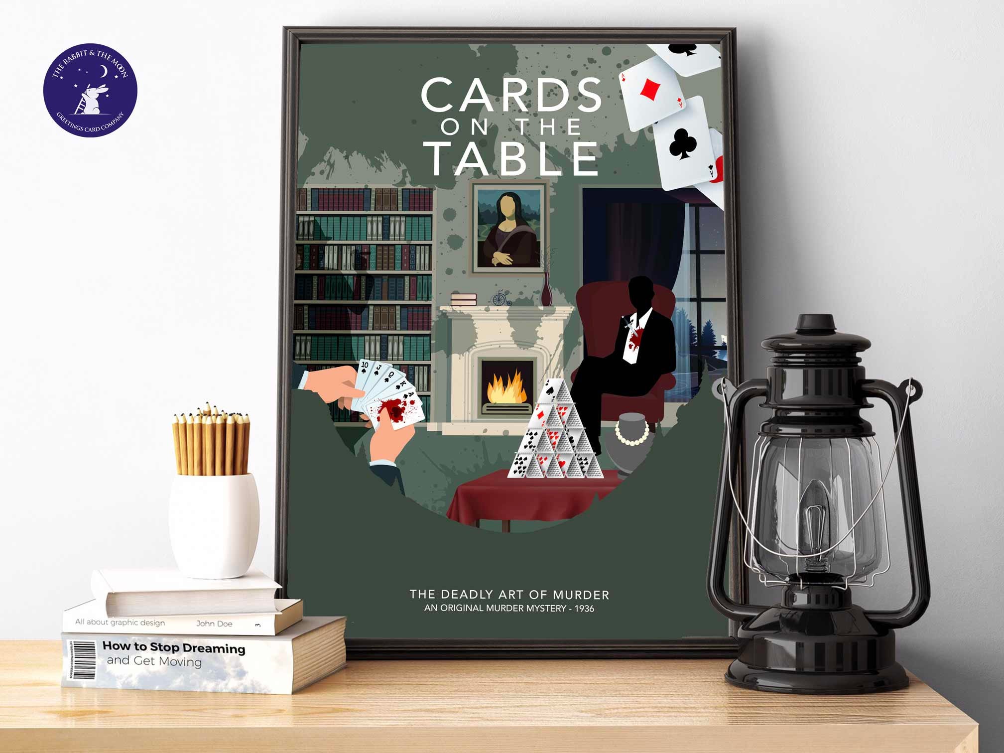 Cards on the table, Inspired Design - A4/A3 Print, Greetings Card, Framed Print, Film Poster, Book, Mystery, Murder, Detective Novel