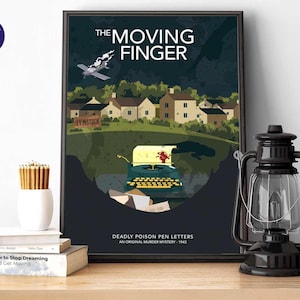 The Moving Finger, Design Inspirado - Impressões A4/A3, Cartões de felicitações, Impressão emoldurada, Pôster, Mistério de livro, Assassinato, Romance policial