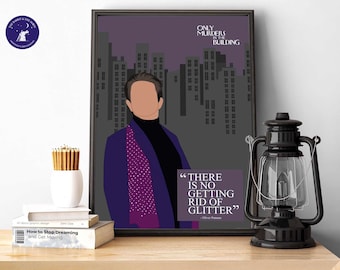 Endast mord inspirerade - Oliver Putnam citat, Glitter - A4/A3 utskrifter, gratulationskort, inramat, utskrift, Kono, Mabel, Charles, Arconia, True crime