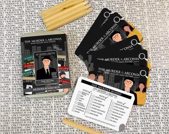 Only Murders inspired - Deluxe Murder Board Pad Pack/Tin - Sazz Pataki - Murder Mystery, Mabel, Oliver, Charles, Arconia, Podcast, Killer