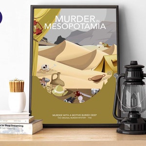 Assassinato na Mesopotâmia - Impressão A4/A3, Cartão de felicitações, Impressão emoldurada, Pôster de filme, Livro, Mistério, Assassinato, Romance policial, Arqueologia