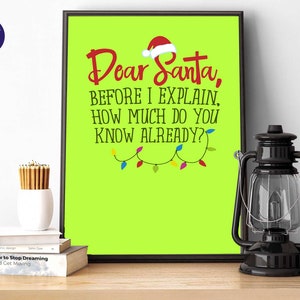 Caro Babbo Natale, prima di spiegare... Biglietti d'auguri, Stampe A4/A3, Stampe incorniciate, Poster, Natale, Babbo Natale, Biglietti divertenti, Natale, Lista dei buoni regali