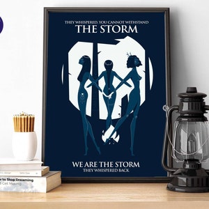 We are the Storm.. - Poster, A4 A3, gerahmter Druck, Grußkarte, Verzauberter Mond, Frauenpower, Magie, Mutter Erde, Mond, mystisch, Göttin