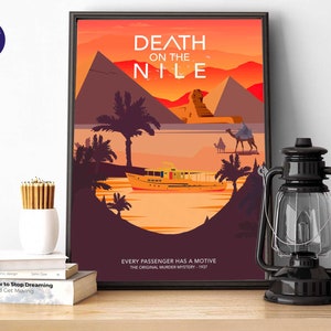 Death on the Nile, inspiriertes Design - A4/A3 Drucke, Grußkarten, gerahmter Druck, Filmposter, Buch, Krimi, Krimi