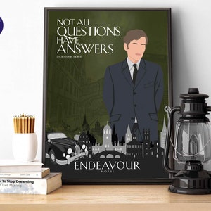 Endeavour - Endeavour Morse - Perguntas Respostas Citação - Impressões A4/A3, Cartões de felicitações, Impressão emoldurada, Pôster, TV, Oxford, Assassinato, Detetive