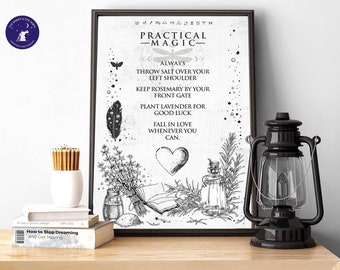 Practical Magic inspired Spell Poster  - A4 A3 Prints, Framed Print, Greetings Card, Magic, Good luck, Spell, Witch, Wiccan, Halloween, Love