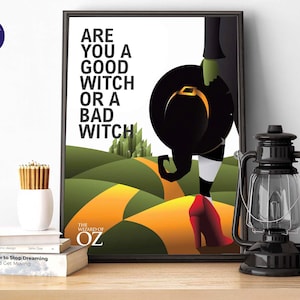 Wizard of Oz inspired - Are you a Good Witch or a Bad Witch - Greetings Card, A4 Prints, Framed Print, Toto, Dorothy, Tin Man, Lion