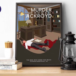 The Murder of Roger Ackroyd, inspired design - A4/A3 Prints, Greetings Cards, Framed Print, Film Poster, Book, Mystery, Murder, Detective