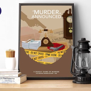 Se anuncia un asesinato, diseño inspirado - Impresiones A4/A3, Tarjetas de felicitación, Impresión enmarcada, Póster de película, Libro, Misterio, Asesinato, Detective