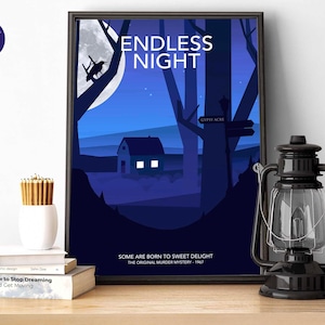 Noche sin fin, diseño inspirado: impresiones A4/A3, tarjetas de felicitación, impresiones enmarcadas, pósters de películas, libros, misterios, asesinatos, novelas de detectives