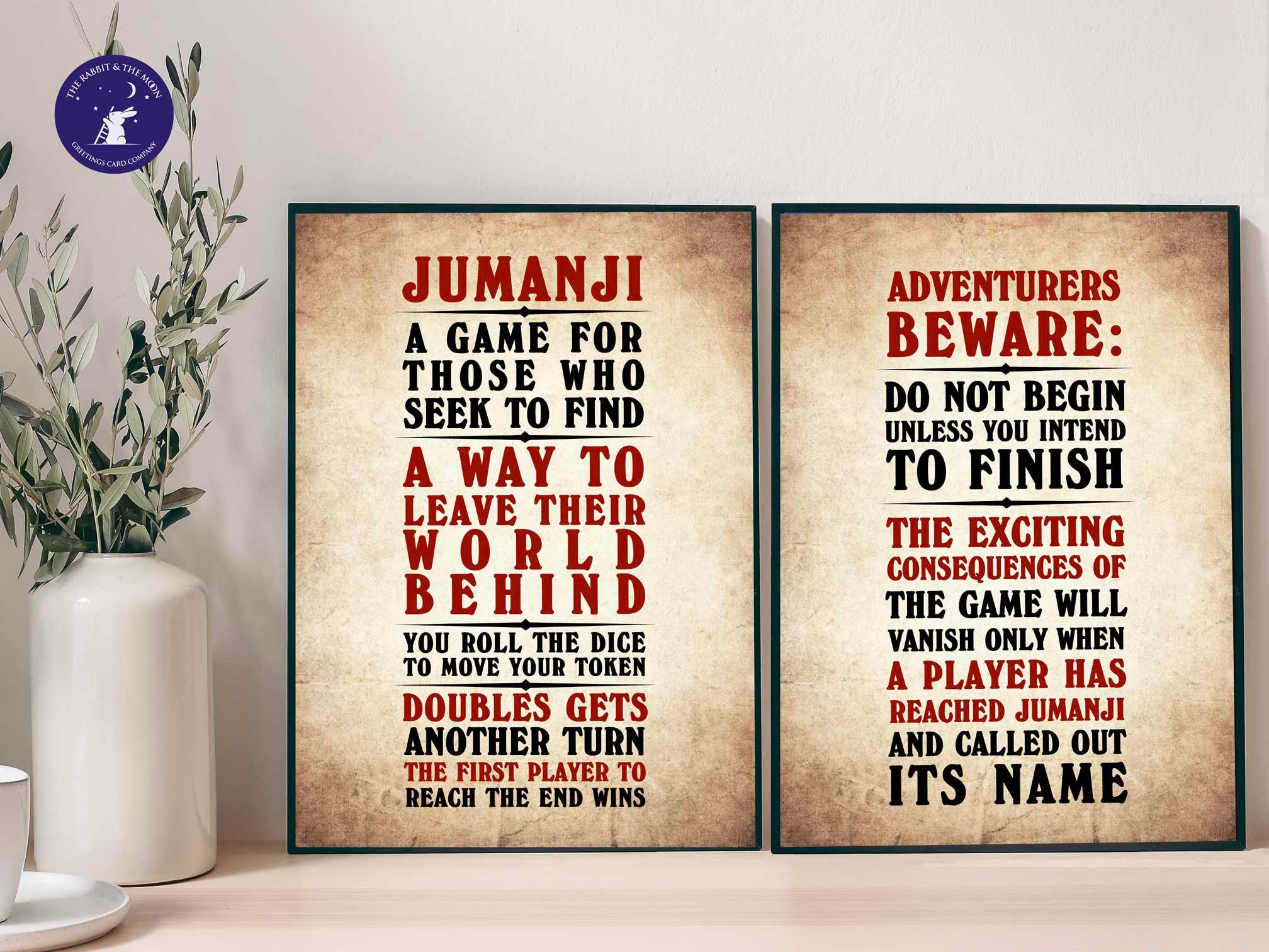 Jumanji Game Rules Part 1 Inspired Design A4/A3 Prints - Etsy