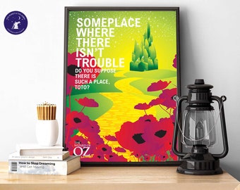 Wizard of Oz Inspired - Do you suppose there is such a place? - Greetings Card, A4/A3 Print, Framed Print, Dorothy, Tin Man, Lion, Witch, OZ