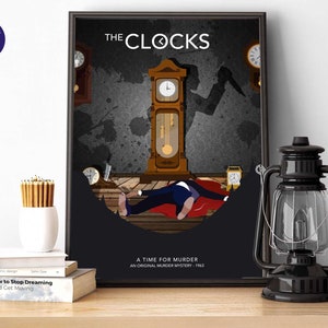 De klokken, geïnspireerd ontwerp - A4/A3-afdrukken, wenskaarten, ingelijste print, poster, mysterie, moord, detective, klokken, tijd, misdaad, boeken