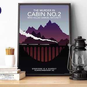 El asesinato en la cabaña n.° 2, diseño inspirado - Impresión A4/A3, Tarjetas de felicitación, Impresión enmarcada, Póster de película, Libro, Misterio, Asesinato, Tren, Ratchett