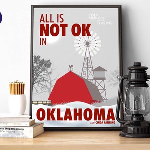 Only Murders inspired - All is NOT ok in Oklahoma - Pôster - Impressão A4/A3, Cartão, Emoldurado, Oliver, Mabel, Charles, Cinda, Pod Cast, True Crime