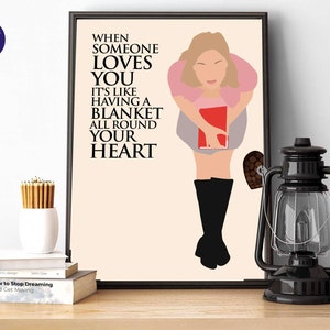 Cita inspirada en Bridget Jones: Cuando alguien te ama - Impresión A4/A3, Tarjeta de felicitación, Impresión enmarcada, Película, Minimalista, Darcy, Cleaver