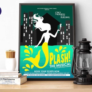 Apenas inspirado em assassinatos - Pôster Splash The Musical - Impressão A4/A3, Cartões de felicitações, Impressão emoldurada, Kono, Mabel, Oliver, Charles, Sereia