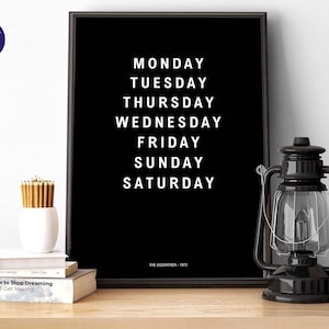 El Padrino inspirado - Lunes, martes y jueves - Impresión A4/A3, Tarjetas de felicitación, Impresión enmarcada, Película, Cita de película, Minimalista, Mafia, Familia