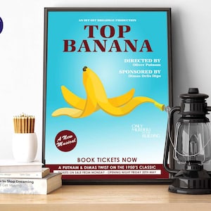 Only Murders Inspired - Top Banana, l'affiche musicale - Impression A4/A3, cartes de voeux, impression encadrée, Kono, Mabel, Oliver, Charles, Broadway