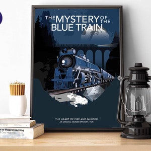 Le mystère du train bleu, design inspiré - Impressions A4/A3, cartes de voeux, impression encadrée, poster, mystère, meurtre, détective, France
