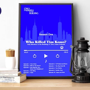 Only Murders - Elenco degli episodi del podcast della prima stagione - Stampa A4/A3, biglietto d'auguri, stampa incorniciata, Kono, Mabel, Oliver, Charles, crimini reali