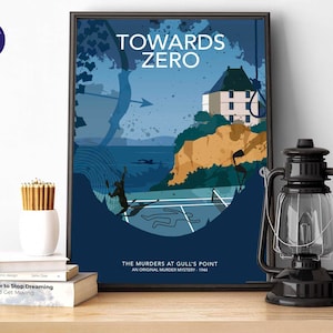 Vers zéro, design inspiré - Impression A4/A3, carte de voeux, impression encadrée, affiche, mystère, meurtre, bord de mer, amateurs de lecture, tennis, Gull Point