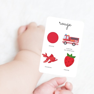 Mes 10 cartes imagier des couleurs pour que bébé se familiarise avec les couleurs - Cartes jeu bébé - Montessori - Cartes éveil bébé