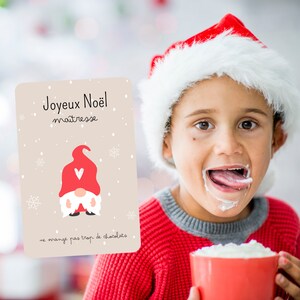 Carte de Noël maitre et maitresse pour souhaiter un joyeux Noël - Carte de voeux enfant - Cadeau maitresse Noel _ Cadeau maître Noel