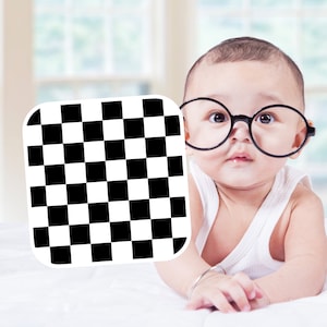 Mon set de 12 cartes en noir et blanc pour stimuler la vue de bébé - Cartes de stimulation visuelle - Cartes Montessori - Cartes vue bébé
