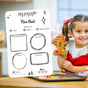 Mi Carta a Papá Noel para escribir todos mis deseos de regalo para imprimir - Diseño Blanco y Negro - Bonita carta infantil para descargar