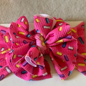 Pink Baby bow head wrap