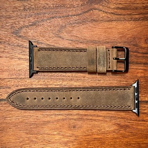 Genuine Leather Apple Watch Band 45mm, 44mm, 42mm, 41 mm, 40mm, 38mm for Series 1-2-3-4-5-6-7-8-9