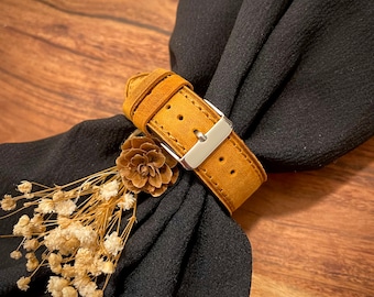 Genuine Leather Apple Watch Band for Series 9-8-7-6-5-4-3-2-1 in 38mm, 40mm, 42mm and 44mm