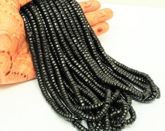 AAA Natürliche Schwarze Spinell Glatte Reifen Form Heishi Perlen, 6 mm - 8 mm AAA Schwarze Spinell Glatte Reifen Heishi Edelstein Perlen, Schmuckherstellung Handwerk