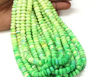 Beautiful Yellow Green shaded Smooth rondelle shape Beads,6-10mm yellow green Opal smooth Gemstone beads, AAA Quality Bead, Jewelry Craft