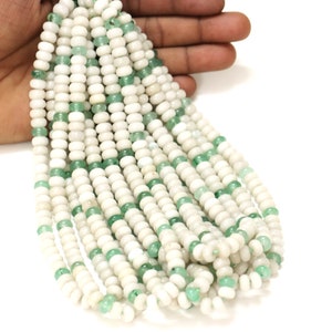 Pearl Green Quartz Beads: AAA Smooth Rondelle Gemstone, 7-8mm, 15 Inch