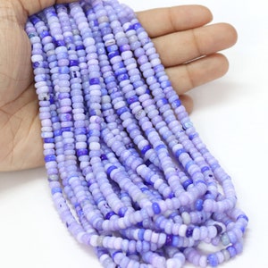 Lavender Blue Opal Rondelle Beads: AAA Quality, 5-7mm, 16&quot; Strand