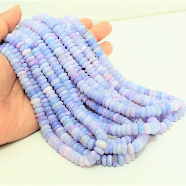 Beautiful lavender opal smooth rondelle shape beads,16 inch strand Lavender Opal gemstone beads, AAA quality opal beads,jewelry making craft