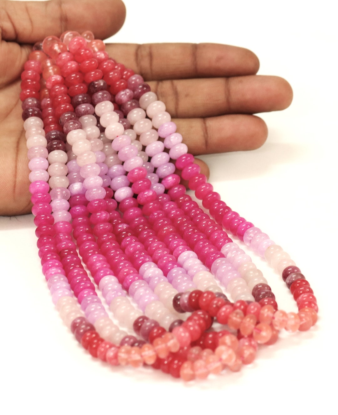 Beautiful Multi Color Quartz Smooth Rondelle Shape Beads, 7 8mm Mix