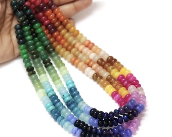 Beautiful Multi color Quartz smooth rondelle Shape Beads, 7 - 8mm Mix Disco Quartz gemstone beads, AAA Quality wholesale Bead, craft jewelry