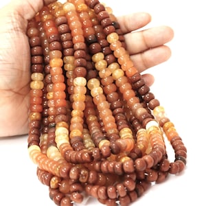 AAA Brown Quartz Rondelle Beads: Shaded Gemstone Jewelry Craft (8-10mm)